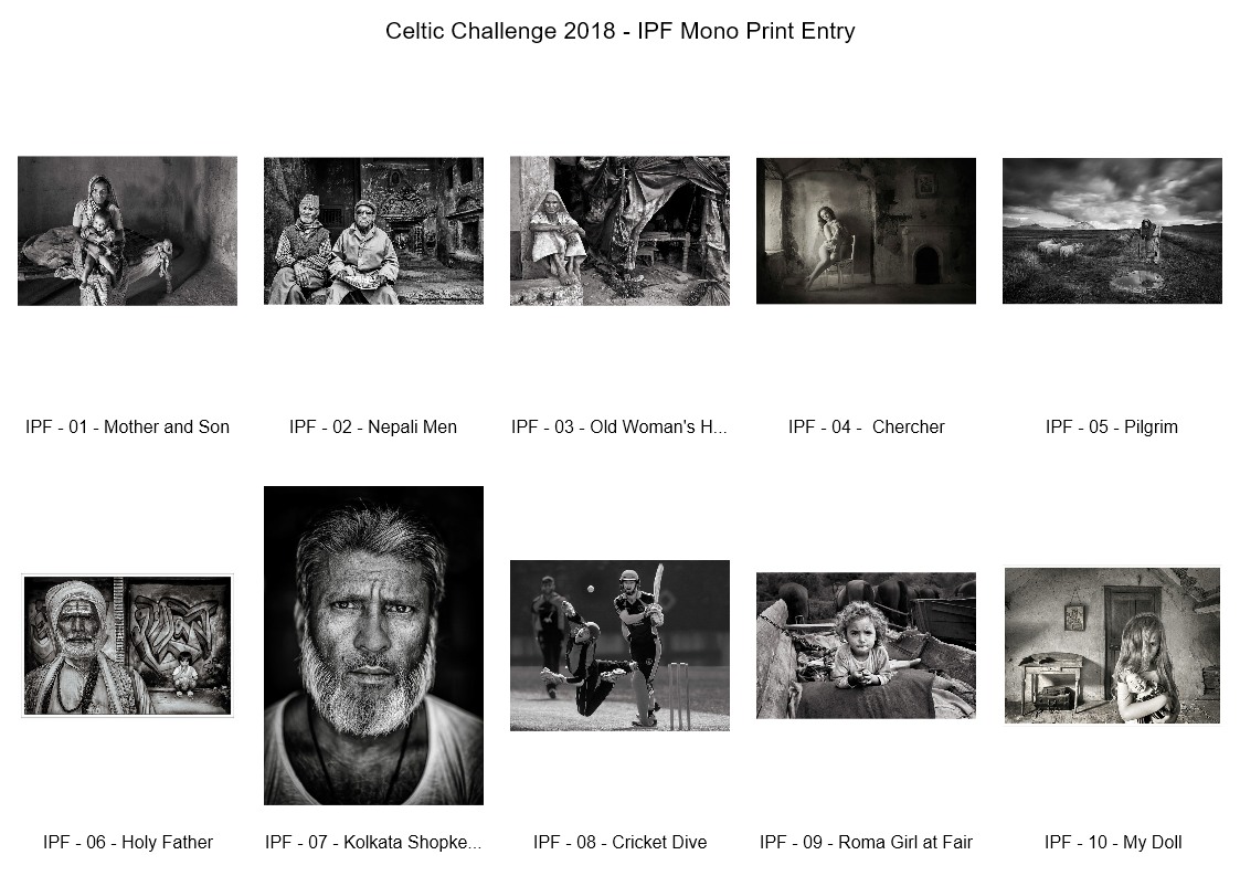 2018 - Celtic Challenge Mono Print Entries