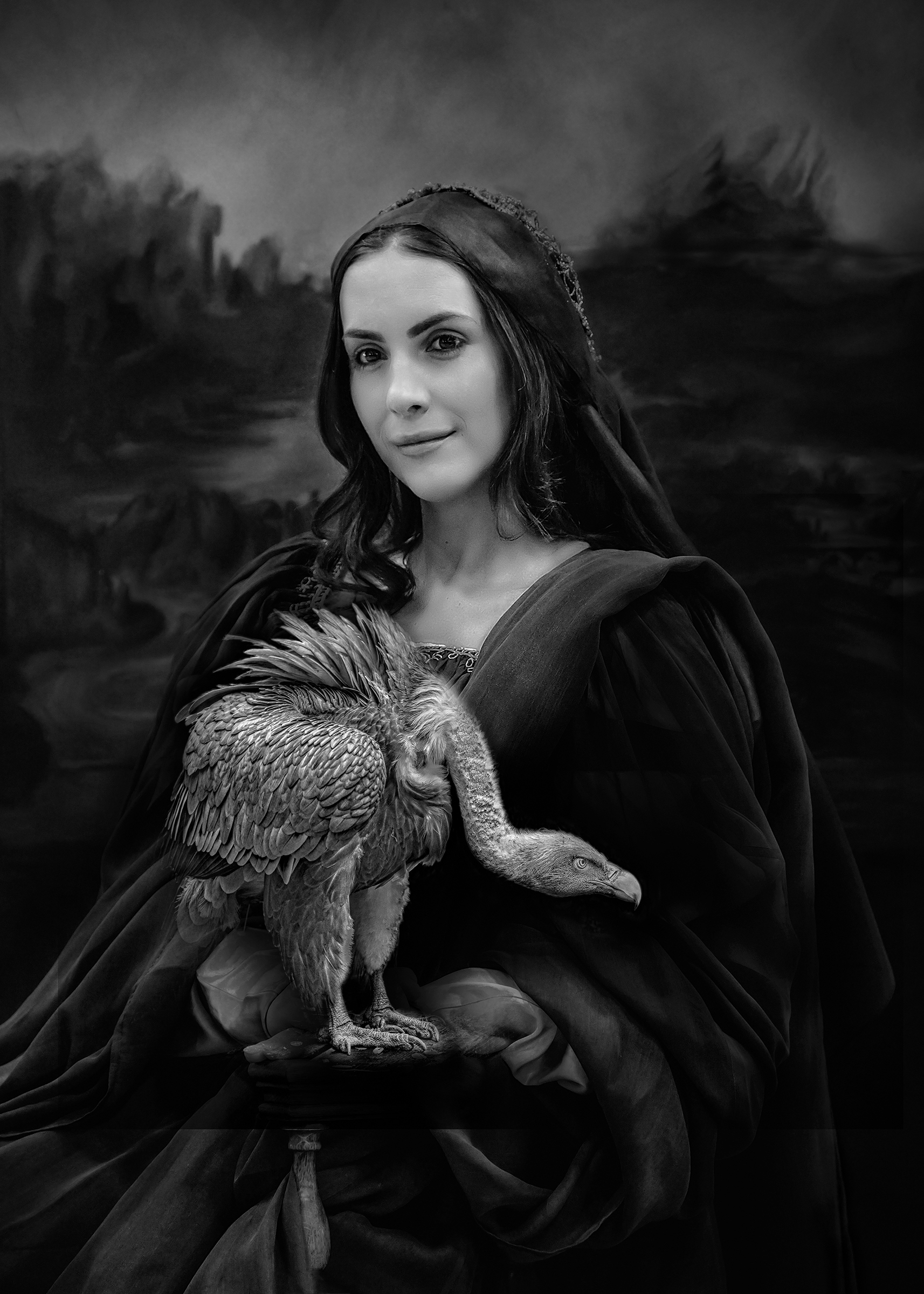 Mono_Highly_Commended_Laurie_Campbell_Catchlight_Camera_Club_Mona_Lisa_with_Vulture