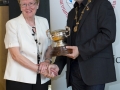 IPF President Michael O'Sullivanpresenting Ann Casey with the Rose Bowl trophy dontated by her late husband Sean to the IPF many years ago.jpg