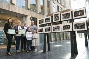 The Winners - Judy Boyle, Frank Condra, Deirdre Watson, Vadim Lee with Leon and Zara Lee pictured with Drogheda's monochrome panel