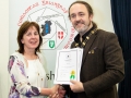 IPF President Michael O'Sullivan pictured presenting LIPF distinction to Anna Allen