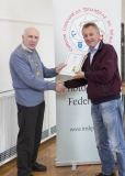 IPF Vice President Sheamus O'Donoghue presenting licentiateship distinction to Robert O'Leary