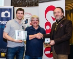 IPF President Michael O'Sullivan pictured with Michael Maher from competition sponsor Mahers Photographic and award winner Patrick Kavanagh