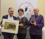 IPF Vice-President Sheamus O'Donoghue and IPF Co-ordinator Frank Condra pictured with overall winner Ita Martin along with her winning image