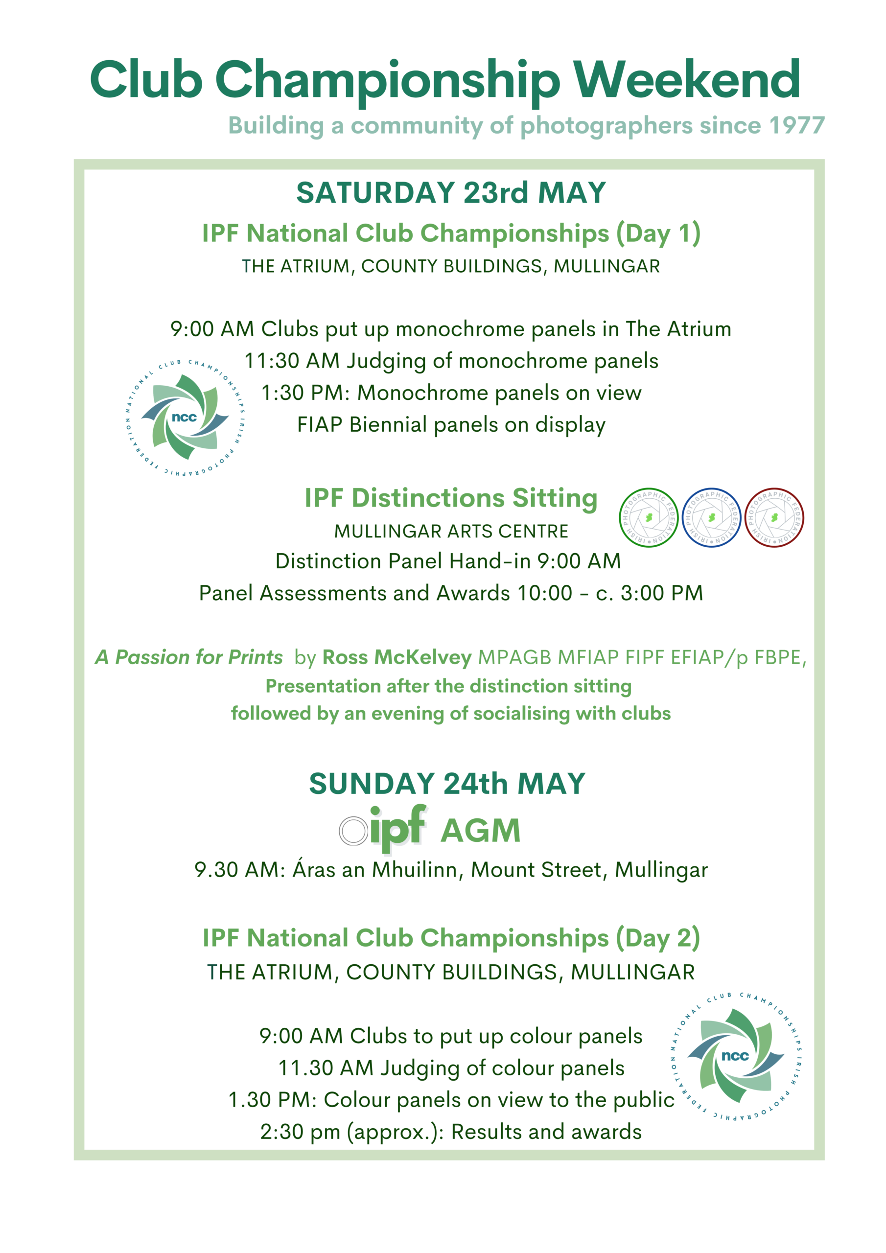 National Club Championship Poster, weekend